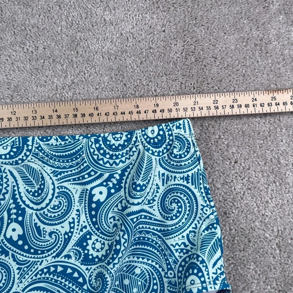 NEW Bloomchic Two Piece Swimsuit Women Size 28 Blue Paisley Tankini Plus Size